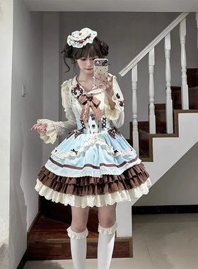 圣诞节Lolita甜美可爱咖啡内搭托胸jsk洛丽塔连衣裙日常lo裙服装