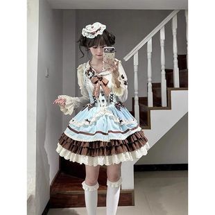 圣诞节Lolita甜美可爱咖啡内搭托胸jsk洛丽塔连衣裙日常lo裙服装