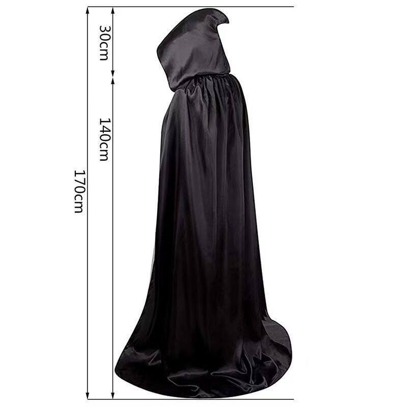 万圣节死神披风斗篷鬼节COS服装鬼屋NPC魔术师道具服黑色斗篷