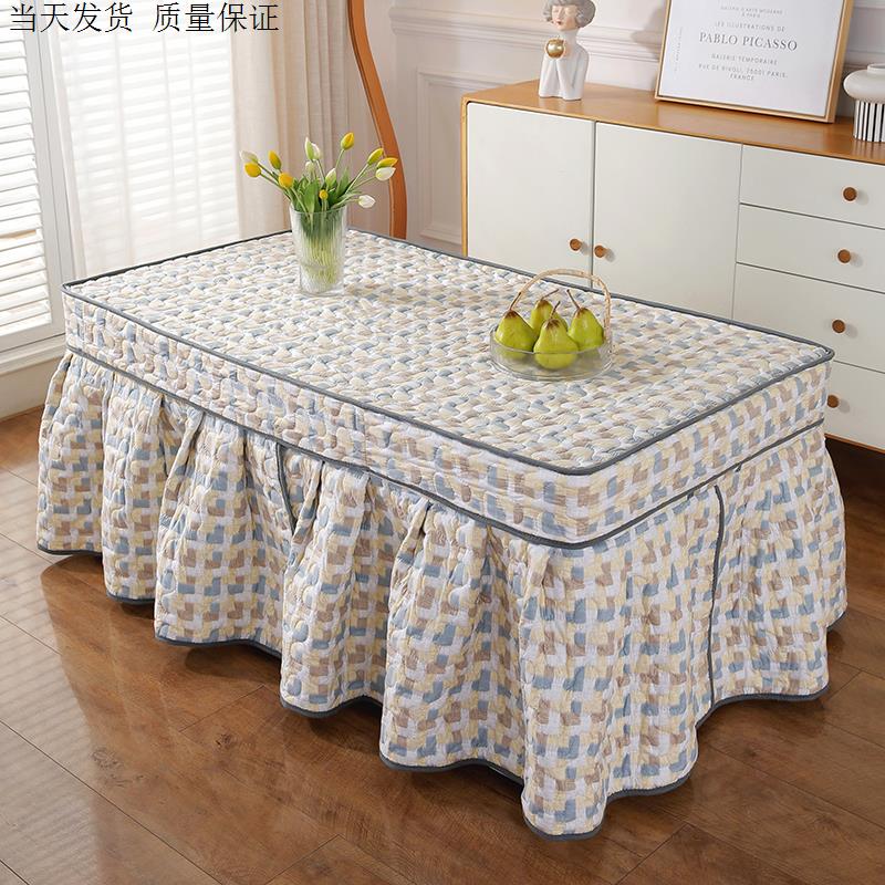 长方形烤火桌罩套桌布罩桌罩取暖桌电炉罩茶几电暖炉套裙摆款定制