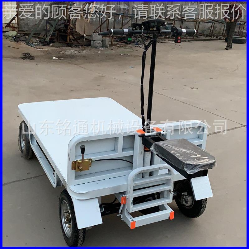 供应电动平板拉砖车 手推建筑搬运车 钢制小型站驾式平板车