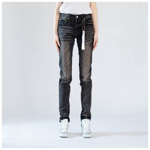 PUR jeans牛仔裤男修身显瘦欧美式高街复古基础款潮牌修身小脚裤