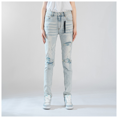 AMR Skinny Ripped Jeans 牛仔裤男美式高街破洞堆积修身小脚裤