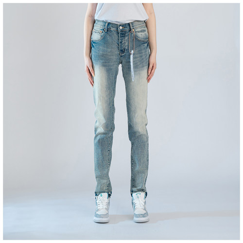 PUR jeans牛仔裤男修身显瘦欧美式高街复古基础款潮牌修身小脚裤