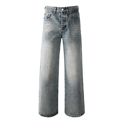 PUR jeans牛仔裤男宽松直筒裤欧美式高街水洗烫金潮牌阔腿裤