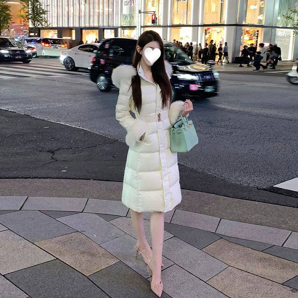 冬季新款系带收腰保暖中