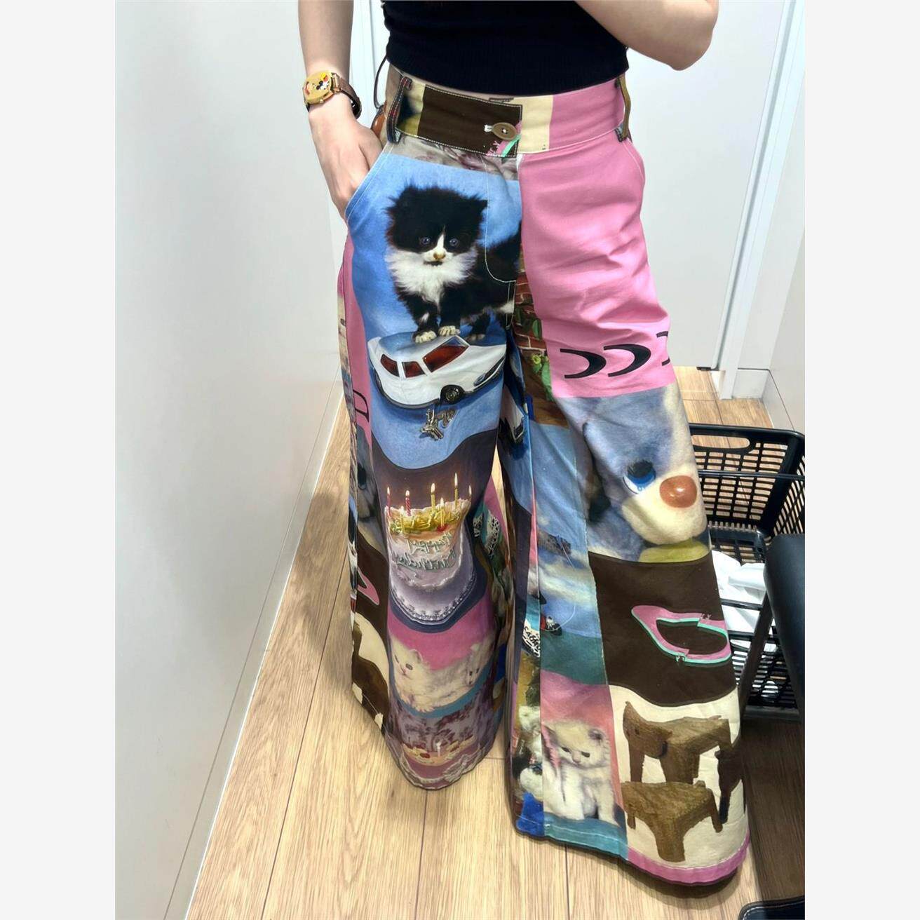 美式潮牌宽松休闲阔腿裤