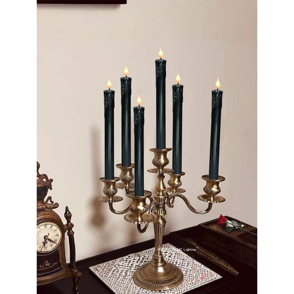 长杆遥控仿真电子蜡烛灯浪漫烛台桌面氛围灯卧室圣诞装饰小夜灯