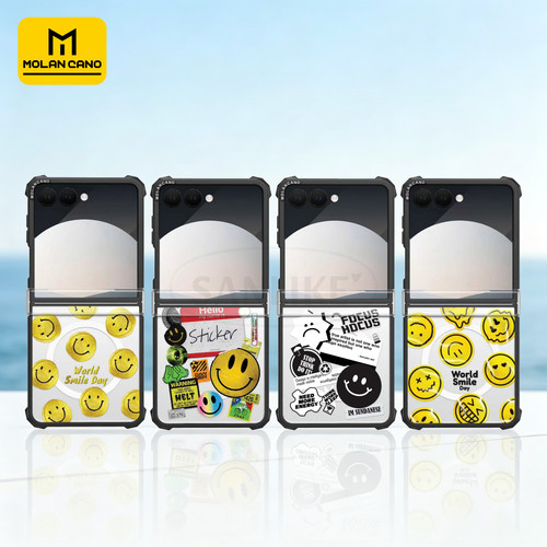韩国MOLANCANO透明磁吸手机壳笑脸新款适用三星Galaxy Z Flip7折叠屏保护壳flip8创意保护套轻薄防摔外壳6