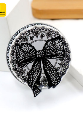 韩国molancano磁吸手机支架蕾丝蝴蝶结通用气囊指环啪嗒高级小众