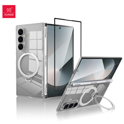 韩国三星Galaxy Z Fold7手机壳6新款折叠屏中轴铰链保护壳自带磁吸旋转支架简约透明轻薄防摔外壳fold5保护套