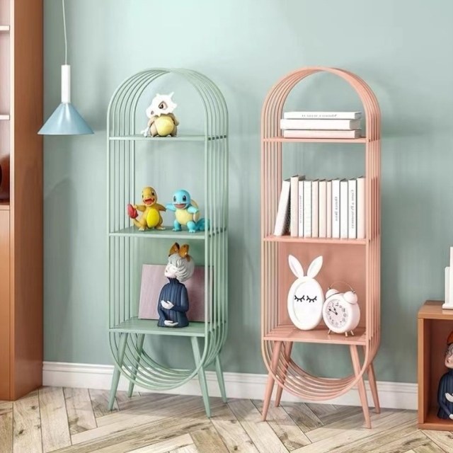 置物架铁艺缝窄立式小落地书架客厅儿童房弧形多层简约创意收纳柜,住宅家具,红木书柜/书架,淘宝优惠券,粉丝福利购,淘宝优惠卷