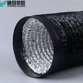 风机排烟管加厚双层三层黑色PVC铝箔管通风管高温伸缩空调排风管