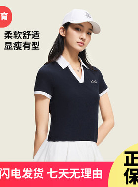 李宁潮流运动POLO衫女2026秋季新款翻领短袖T恤衫上衣APLW368
