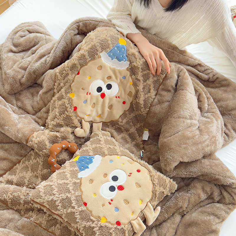 加厚双面绒抱枕被子两用二合一办公室午睡毯子可爱靠枕汽车载靠垫,居家布艺,抱枕被,淘宝优惠券,粉丝福利购,淘宝优惠卷