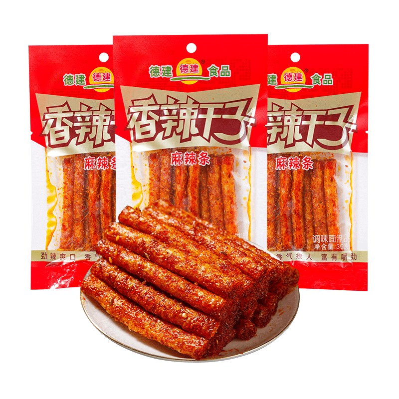 德建香辣干子麻辣条36g辣条零食