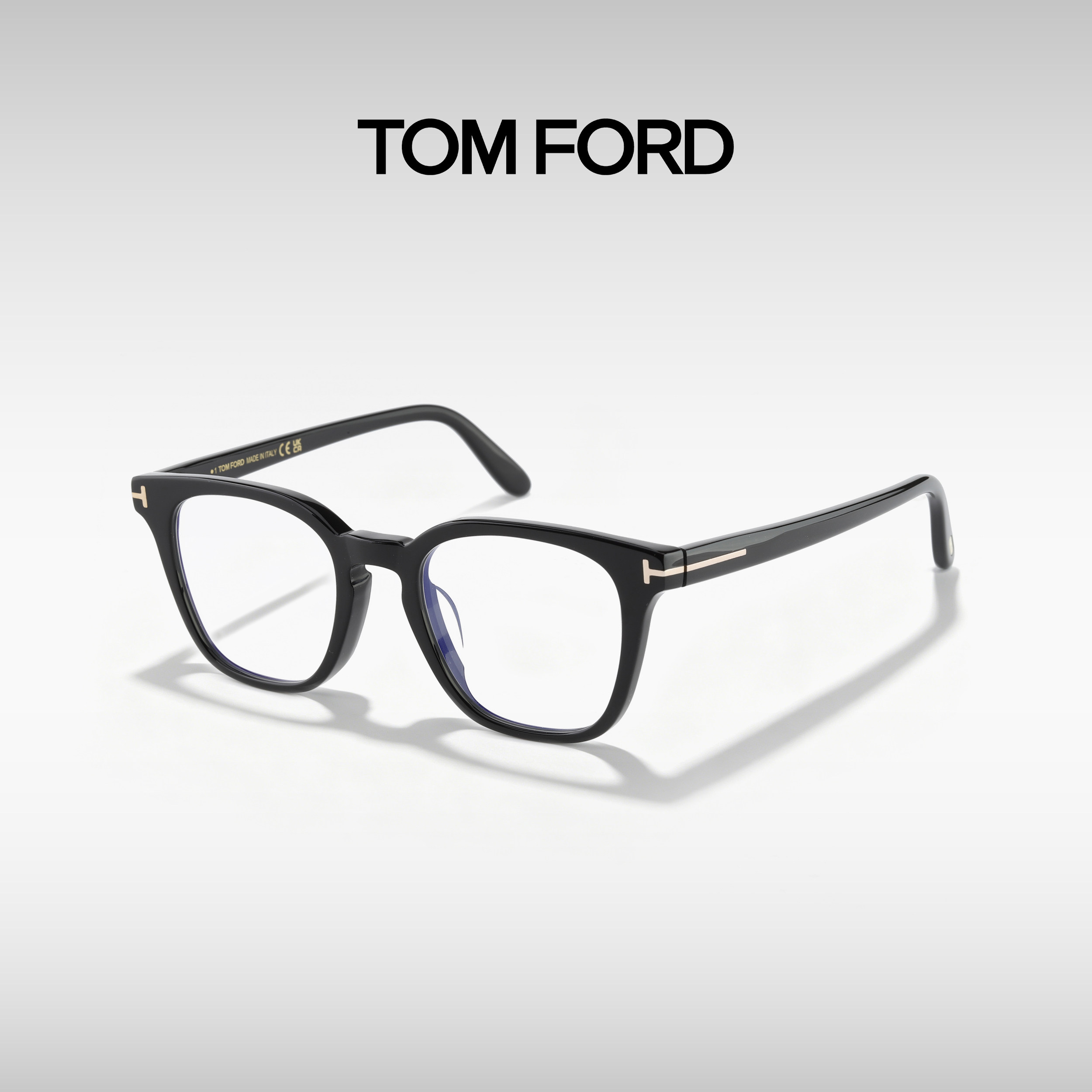 TOM FORD汤姆福特复古方形眼镜框男女通用黑色近视镜架TF6014-K-B
