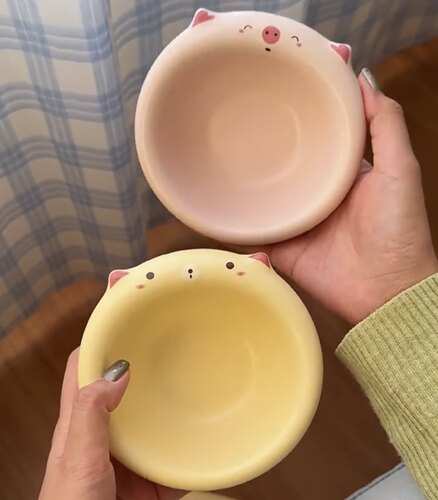 胡桃集市陶瓷盘甜品盘可爱奶呼呼甜品盘水果盘宝宝吃饭碗马卡龙色