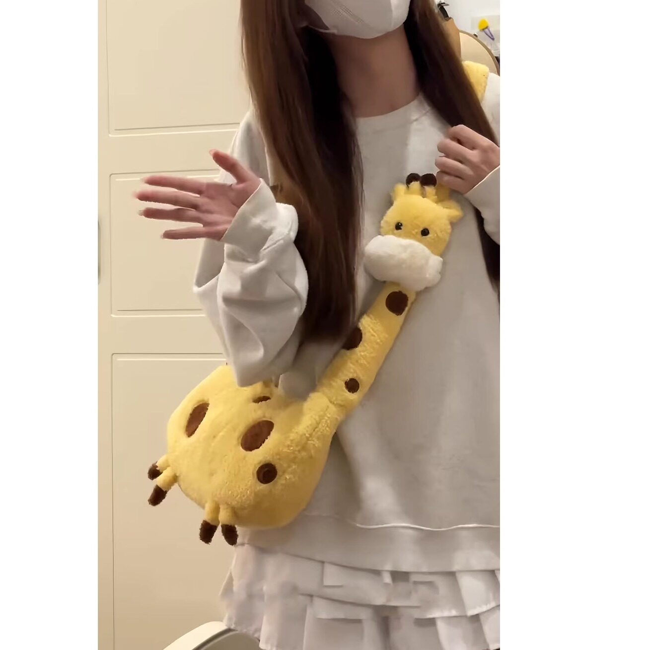 可爱长颈鹿斜挎包包卡通玩偶包大通用款女包