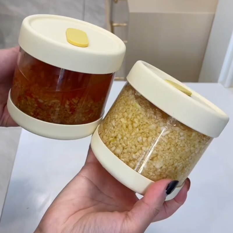 蒜末蒜泥收纳盒带盖保鲜盒分装瓶密封罐冰箱收纳食品级高硼硅玻璃