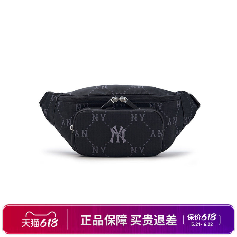 MLB官方正品 男女腰包钻石老花斜挎包可调节时尚夏季3AHSM035N