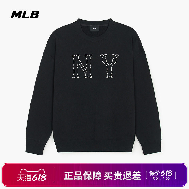 MLB官方正品男女情侣镂空LOGO时尚休闲套头卫衣秋季新款3AMTB3044