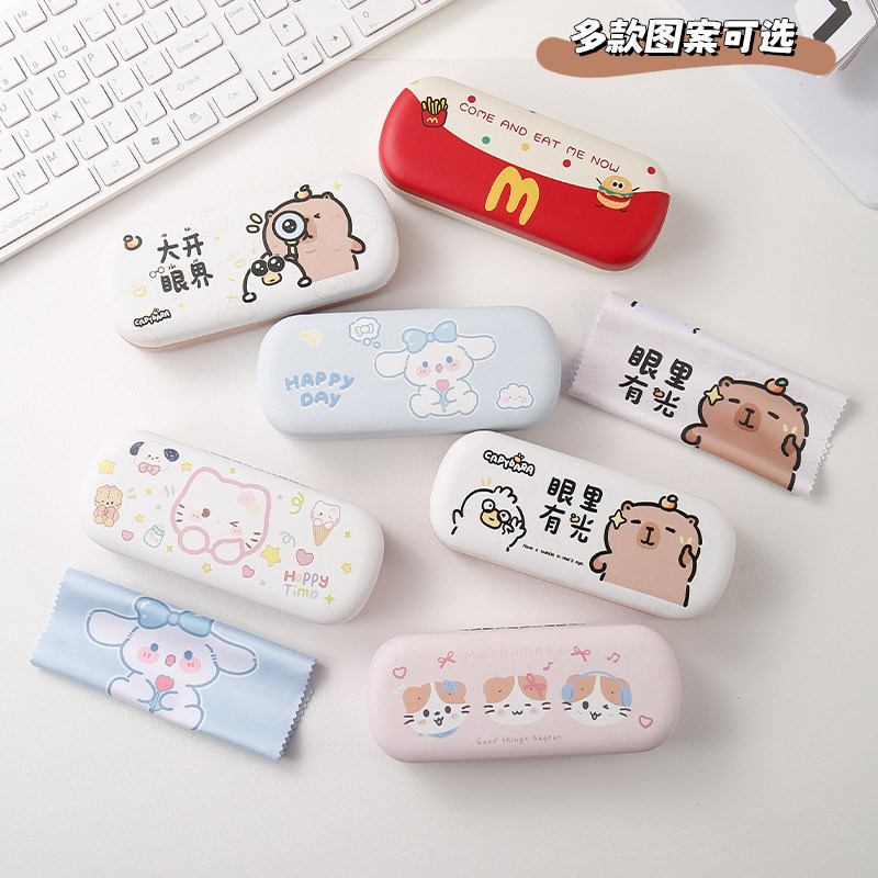 卡通ins风眼镜盒学生防压抗摔便携可爱儿童近视收纳盒眼睛盒子女