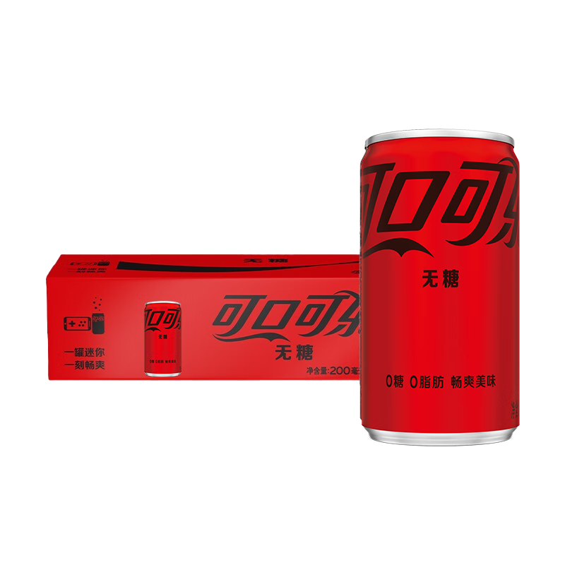 可口可乐零度无糖迷你罐200ml*12罐mini罐轻巧便携0糖0卡