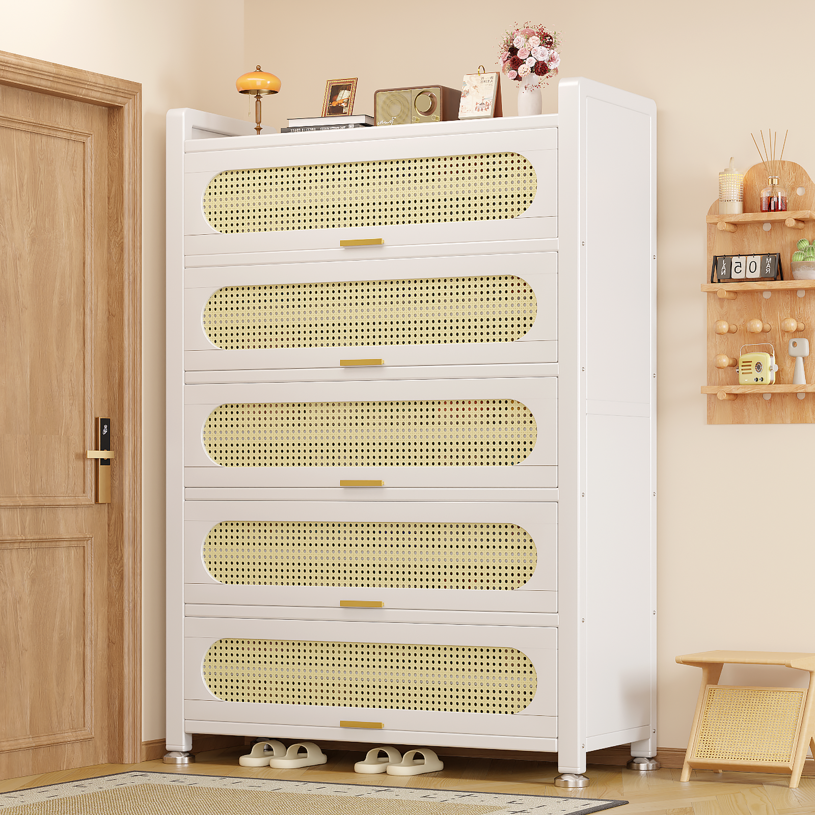 爆款新品藤编翻门鞋柜！