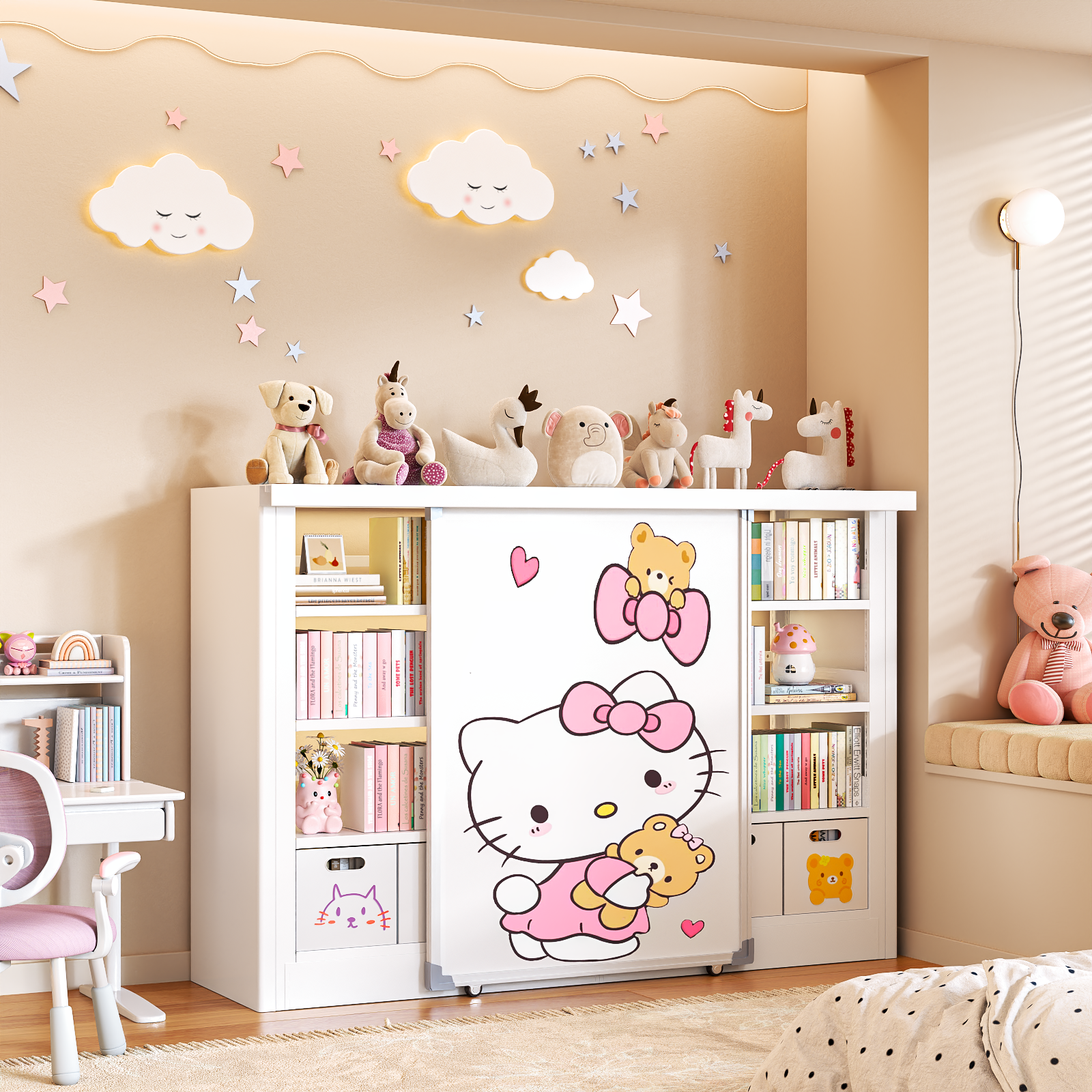 家用钢制书架带磁吸白板门客厅卧室图书馆书籍架多层组合儿童书柜,住宅家具,书架,淘宝优惠券,粉丝福利购,淘宝优惠卷