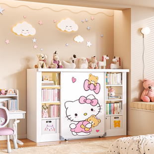 家用钢制书架带磁吸白板门客厅卧室图书馆书籍架多层组合儿童书柜