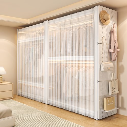 简易组装落地洞洞板金属角钢衣架