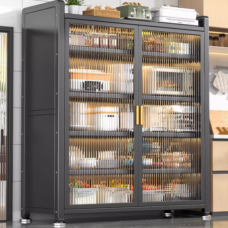 厨房落地多层收纳柜家用微波炉碗柜置物柜多功能双开门厨房置物架,厨房/烹饪用具,厨房置物架/置物柜/角架,淘宝优惠券,粉丝福利购,淘宝优惠卷