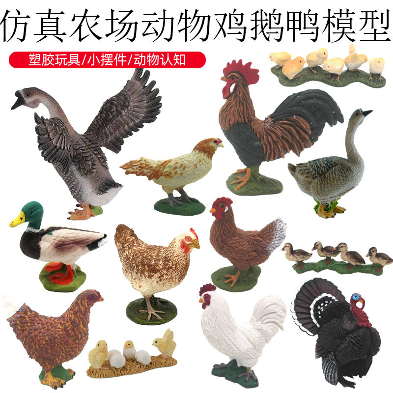 亚马逊家禽动物鸡鹅鸭公鸡模型