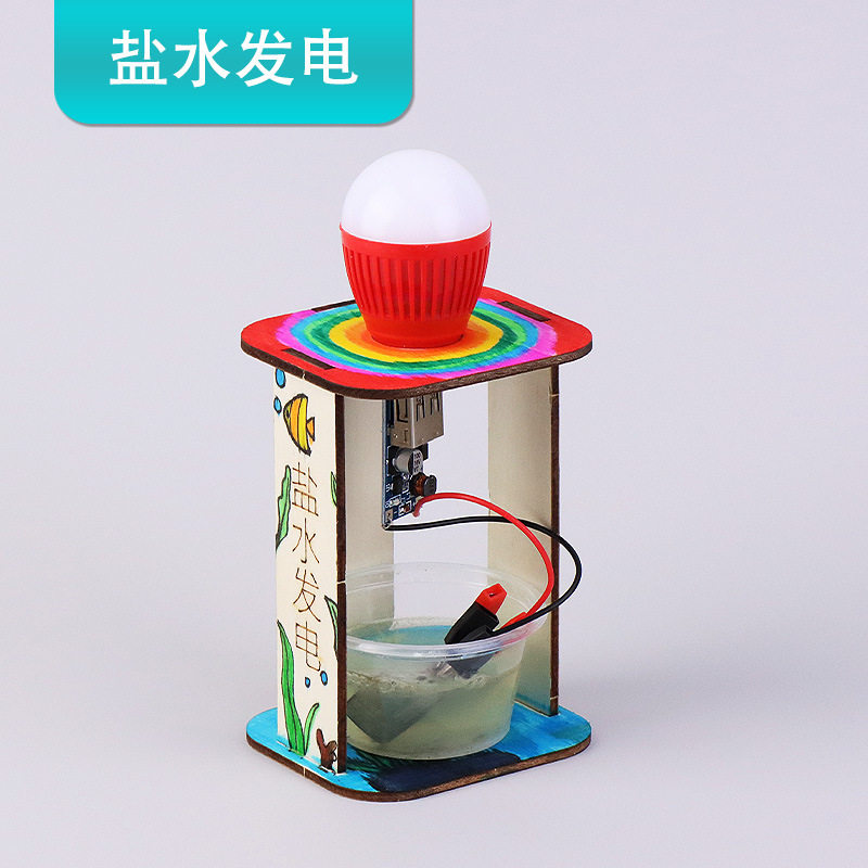 盐水发电灯泡科技小制作diy手工