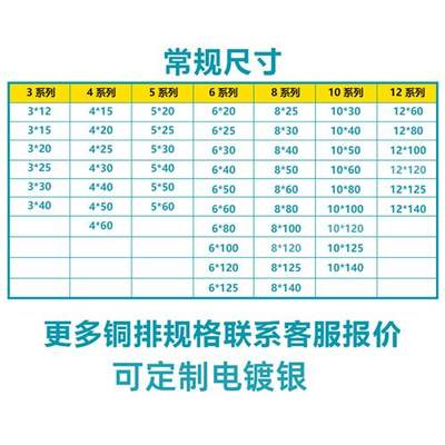 铜排镀锡扁条接地排镀锌配电箱加工定制t2紫铜母线排零排冲孔铜条