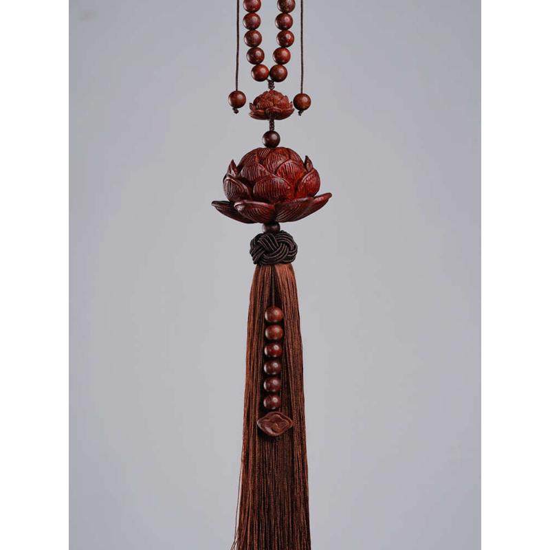 小叶紫檀莲花汽车挂件高档后视镜吊饰车内饰品男女车载佛珠平安符,汽车用品/电子/清洗/改装,车挂,淘宝优惠券,粉丝福利购,淘宝优惠卷