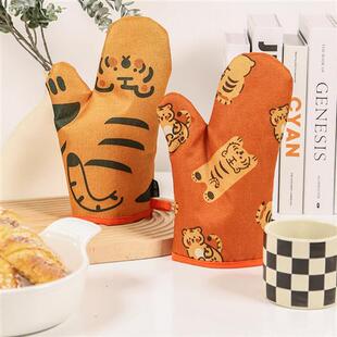 卡通加厚微波炉手套耐高温隔热厨房家用防热烤箱烤炉烘焙专用防烫