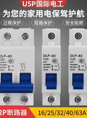 小型漏电保护器空气开关断路器1/2P16/20//32/40/63A过压短路断路