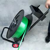 大圆盘带盘车塑钢带盘车打包带盘车打包支架小推车子打包辅助工具