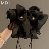 简约飘带发夹时尚 气质新款 蝴蝶结弹簧夹简约法式 顶夹发卡发夹发饰