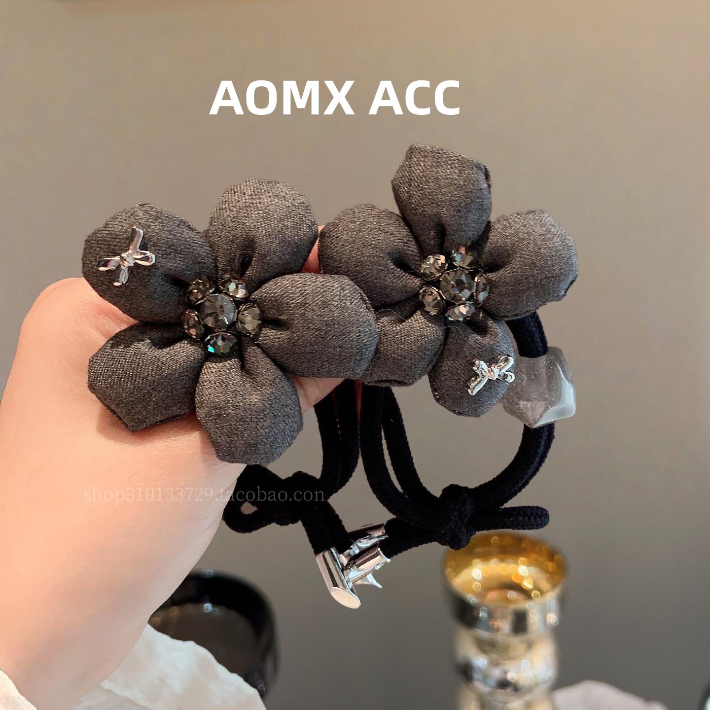 韩国东大门新款布艺立体花朵发绳女新款优雅百搭扎头发高弹力头绳