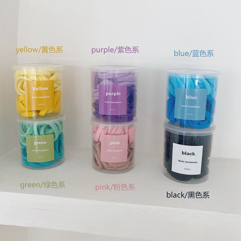 拍一到手2罐糖果色头绳女扎头橡皮筋发绳新款发圈