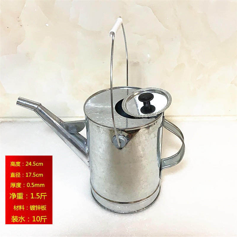 热卖纯手工制作5白铁皮加油桶长嘴油壶备用装油桶带盖