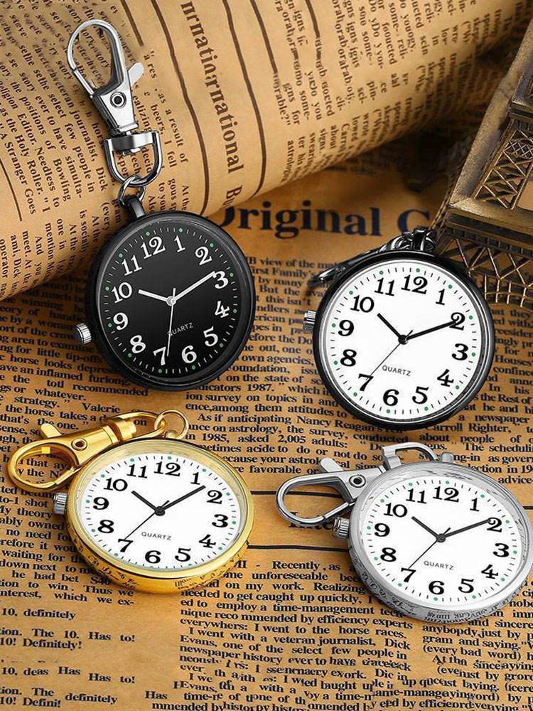 怀表男款学生中考考试手表女款专用静音指针男公务员迷你高考钥匙