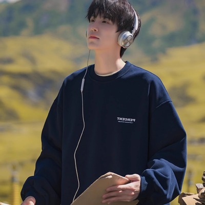 加大码300斤复古藏青色即墨卫衣