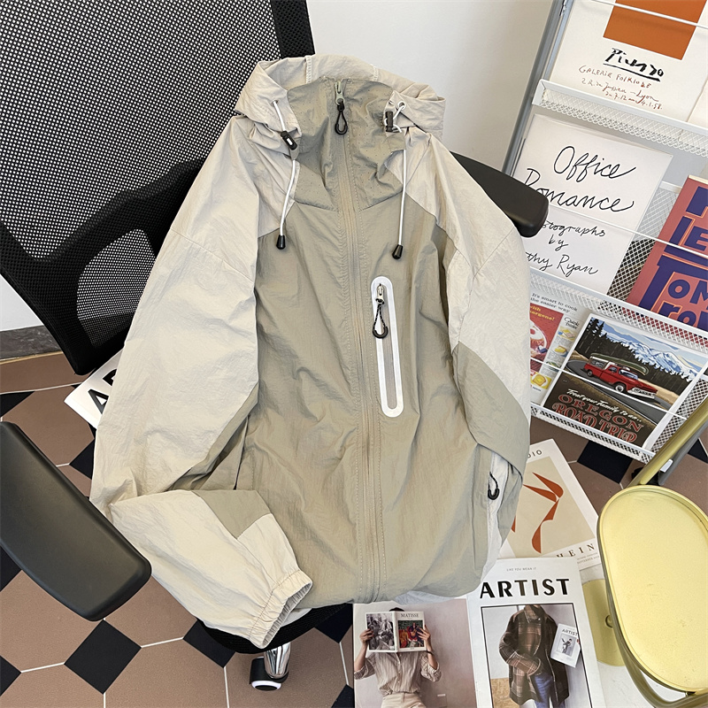 特大码300斤拼接撞色防晒衣男女