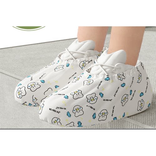 一次性鞋套加厚家用室内客人车间防滑学生卡通印花耐磨通用脚套