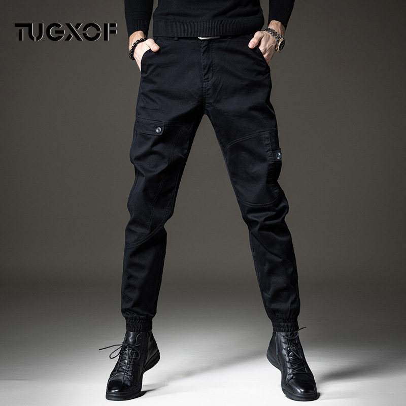 品牌工装休闲裤男士2025新款长裤子男宽松大码潮牌哈伦直筒束脚裤