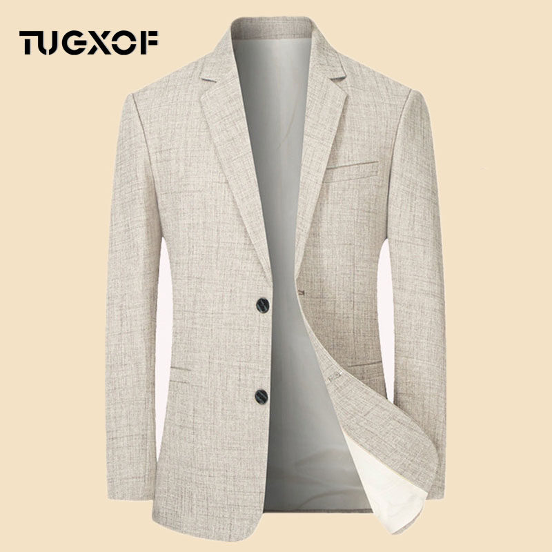 商务痞帅西装男士2025年春秋新款休闲纯色中年爸爸薄款高级感西装